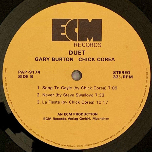 Gary Burton / Chick Corea - Duet (Vinyl, LP, Album)