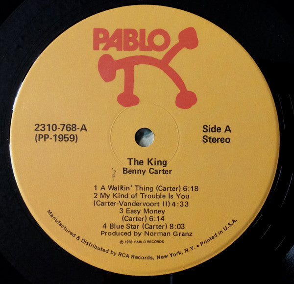 Benny Carter - The King (Vinyl, LP, Album, Stereo) Very Good (VG) / Very Good Plus (VG+)