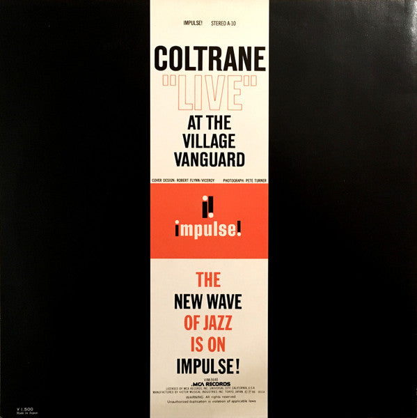 John Coltrane - "Live" At The Village Vanguard (Vinyl, LP, Album, Limited Edition, Reissue, Stereo) Near Mint (NM or M-) / Very Good Plus (VG+)