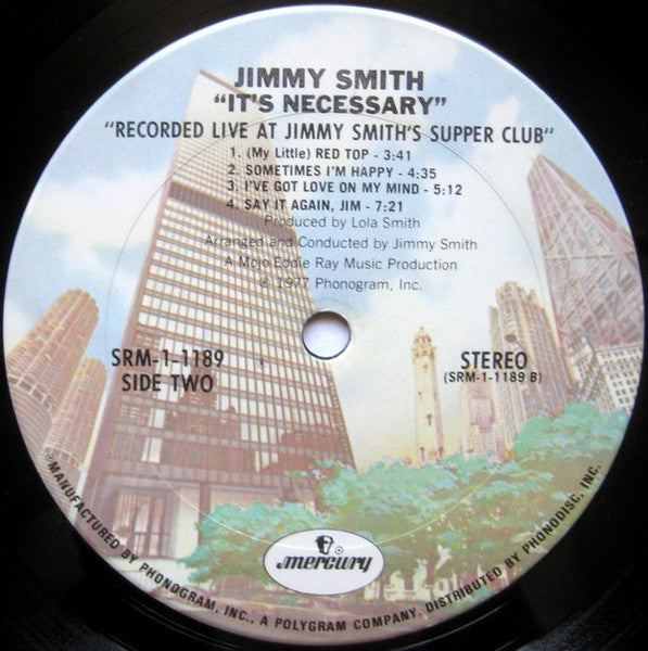 Jimmy Smith - It's Necessary (Vinyl, LP, Album) Very Good (VG) / Very Good Plus (VG+)