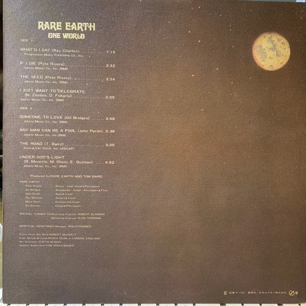 Rare Earth - One World (Vinyl, LP, Album, Promo, Stereo) Very Good Plus (VG+) / Very Good (VG)