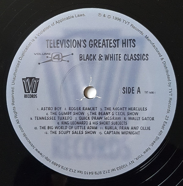 Various - Television's Greatest Hits Volume 4: Black & White Classics (2xVinyl, LP, Compilation) Very Good (VG) / Very Good (VG)