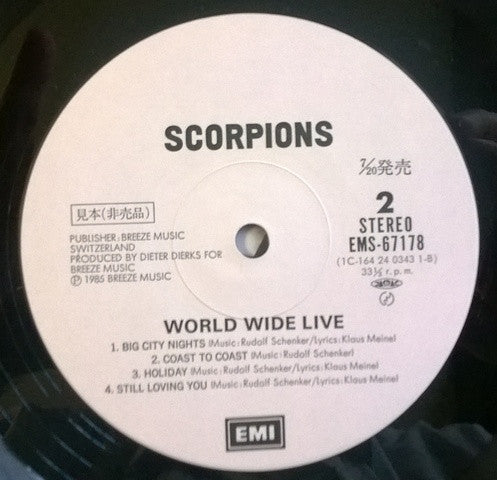Scorpions - World Wide Live (2xVinyl, LP, Album, Promo) Near Mint (NM or M-) / Good Plus (G+)