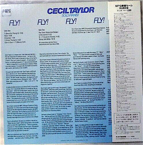 Cecil Taylor - Fly! Fly! Fly! Fly! Fly! (Vinyl, LP, Album, Stereo) Very Good Plus (VG+) / Very Good Plus (VG+)