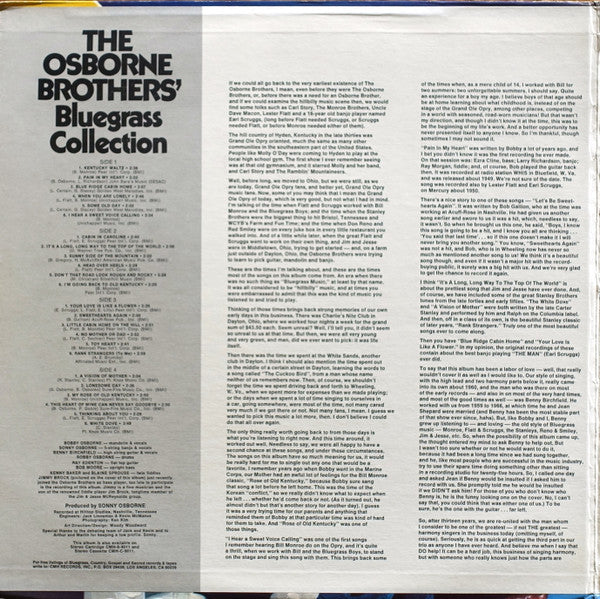 The Osborne Brothers - The Osborne Brothers' Bluegrass Collection (2xVinyl, LP, Album, Stereo) Very Good Plus (VG+) / Good Plus (G+)