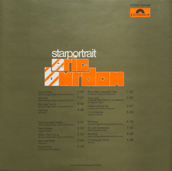 Eric Burdon - Starportrait (2xVinyl, Box Set, LP, Compilation, Reissue) Very Good Plus (VG+) / Good Plus (G+)