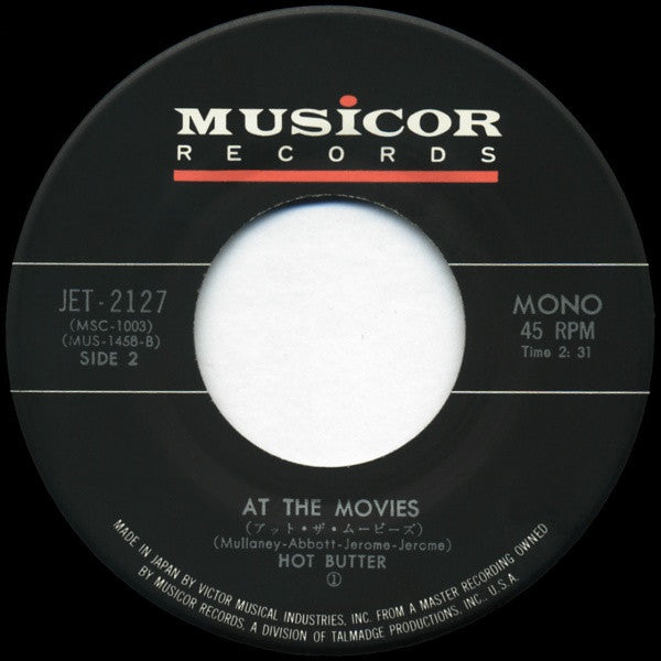 Hot Butter - Popcorn (Vinyl, 45 RPM, 7", Single, Mono) Very Good (VG) / Very Good (VG)