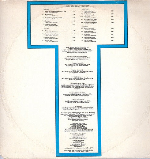 Jack Bruce - At His Best (2xVinyl, LP, Album, Compilation, Stereo) Very Good Plus (VG+) / Good Plus (G+)