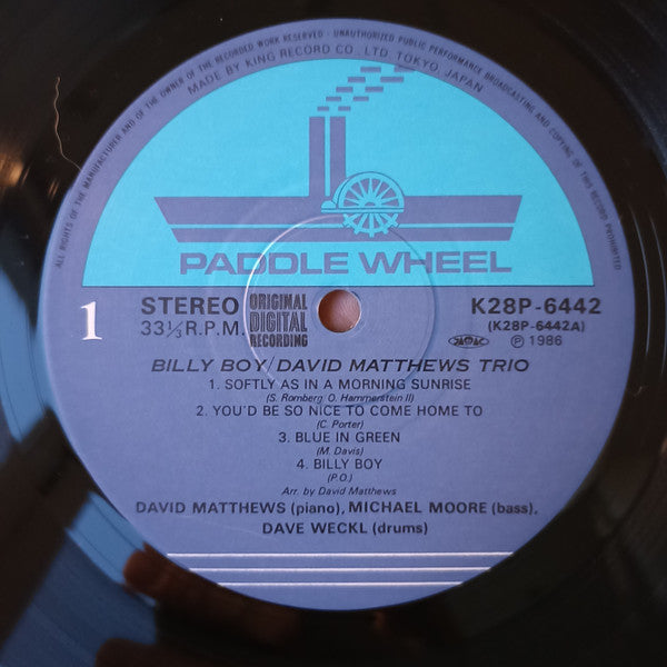 David Matthews Trio - Billy Boy (Vinyl, LP, Album, Stereo) Very Good Plus (VG+) / Very Good Plus (VG+)