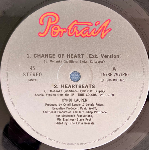 Cyndi Lauper - Change Of Heart (Vinyl, 12") Very Good (VG) / Very Good Plus (VG+)
