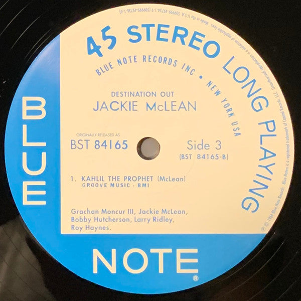 Jackie McLean - Destination... Out! (2xVinyl, 12", 45 RPM, Album, Limited Edition, Reissue, Remastered, Stereo) Very Good (VG) / Very Good Plus (VG+)