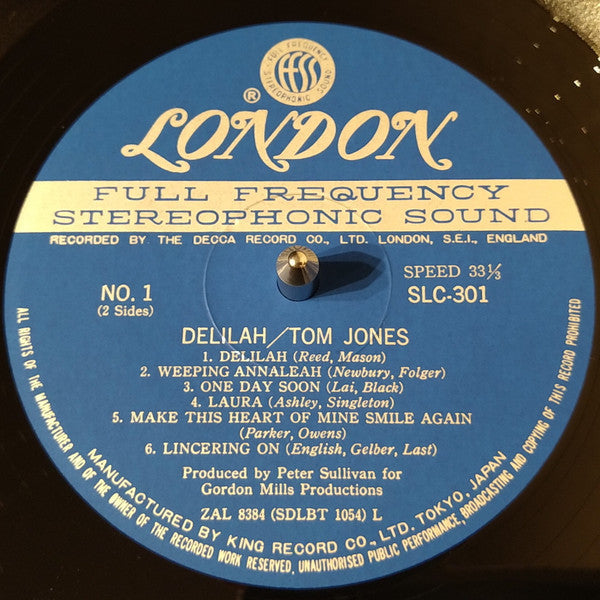 Tom Jones - Delilah (Vinyl, LP, Album, Reissue, Stereo) Very Good (VG) / Poor (P)