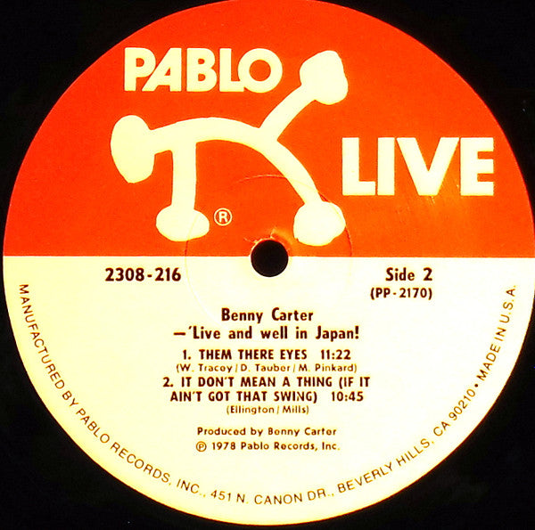Benny Carter - 'Live And Well In Japan! (Vinyl, LP, Album)