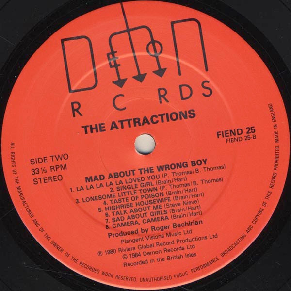 The Attractions - Mad About The Wrong Boy (Vinyl, LP, Album, Reissue, Stereo) Very Good Plus (VG+) / Near Mint (NM or M-)