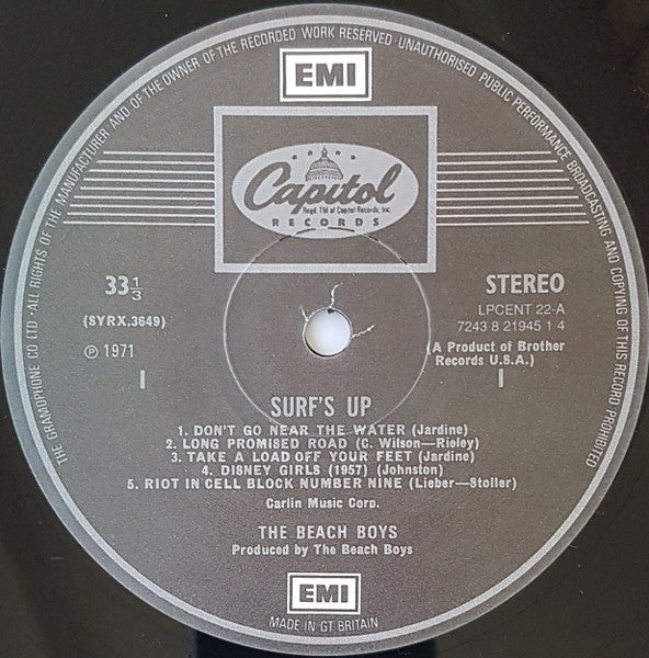 The Beach Boys - Surf's Up (Vinyl, LP, Album, Limited Edition, Reissue, Stereo) Near Mint (NM or M-) / Very Good Plus (VG+)