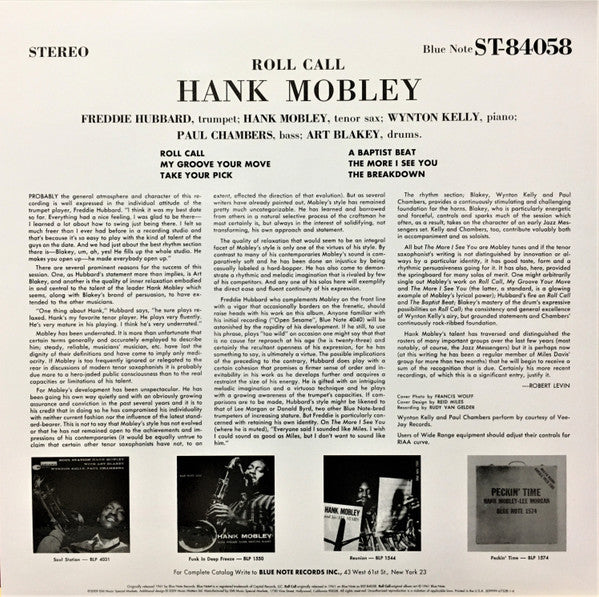 Hank Mobley - Roll Call (2xVinyl, LP, 45 RPM, Album, Limited Edition, Reissue, Stereo) Very Good (VG) / Near Mint (NM or M-)