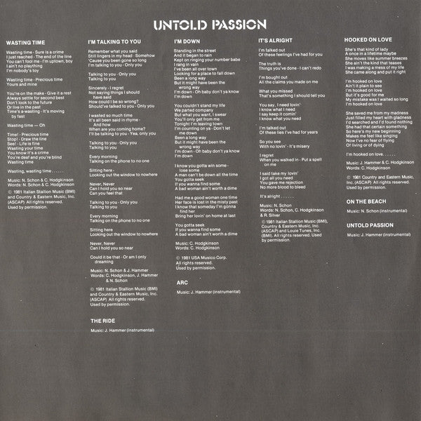 Schon & Hammer - Untold Passion (Vinyl, LP, Album)