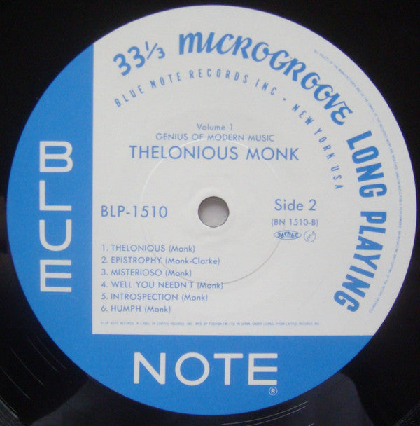 Thelonious Monk - Genius Of Modern Music Volume 1 (Vinyl, LP, Compilation, Reissue, Remastered, Mono) Near Mint (NM or M-) / Very Good Plus (VG+)