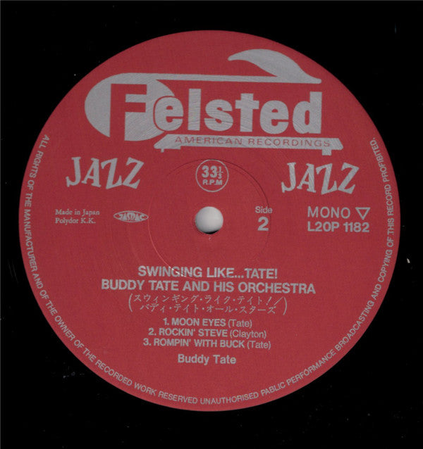Buddy Tate - Swinging Like Tate (Vinyl, LP, Album, Reissue, Mono) Very Good Plus (VG+) / Very Good Plus (VG+)