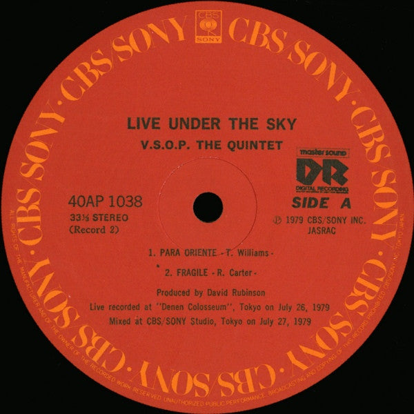 The VSOP Quintet - Live Under The Sky (2xVinyl, LP, Album) Very Good Plus (VG+) / Good Plus (G+)