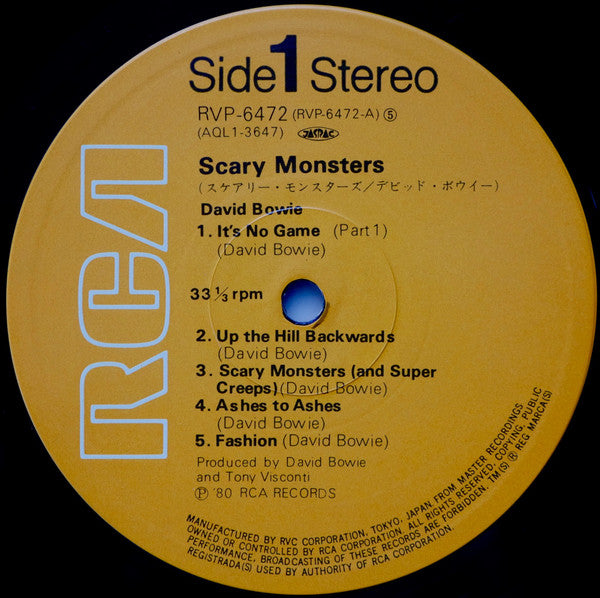 David Bowie - Scary Monsters (Vinyl, LP, Album, Stereo)