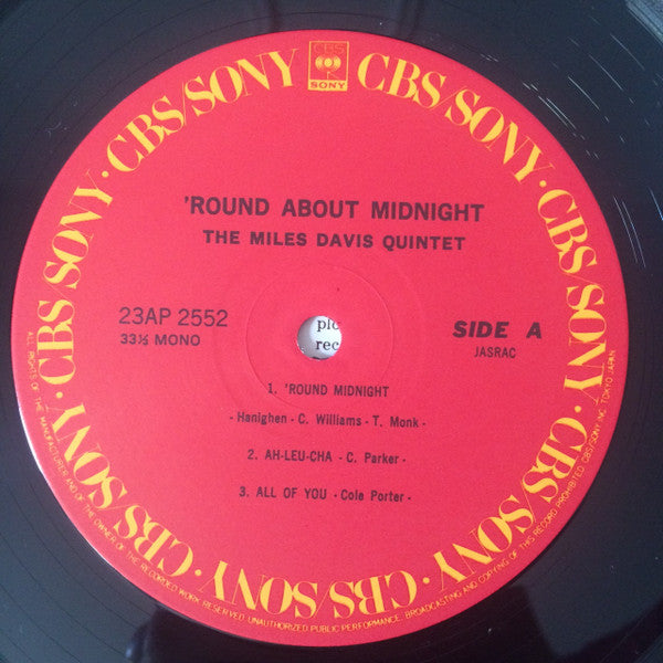 Miles Davis - 'Round About Midnight (Vinyl, LP, Album, Reissue, Mono) Very Good Plus (VG+) / Good Plus (G+)