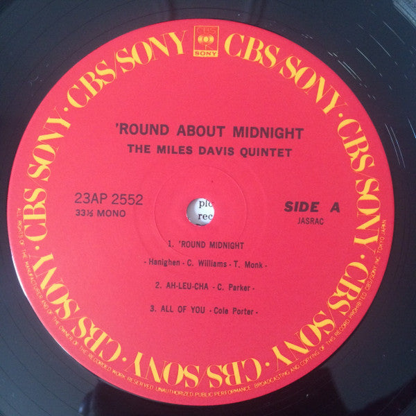 Miles Davis - 'Round About Midnight (Vinyl, LP, Album, Reissue, Mono) Near Mint (NM or M-) / Very Good Plus (VG+)