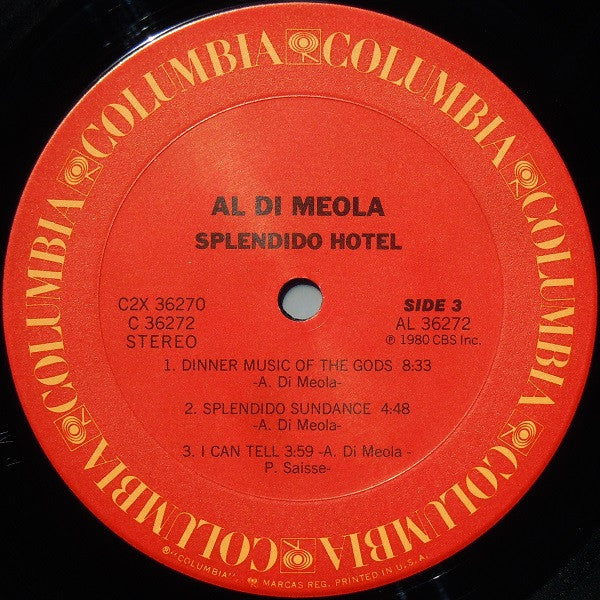 Al Di Meola - Splendido Hotel (2xVinyl, LP, Album) Very Good (VG) / Very Good (VG)
