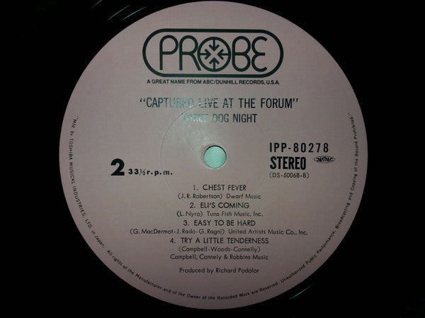Three Dog Night - Captured Live At The Forum (Vinyl, LP, Album, Reissue) Very Good (VG) / Very Good (VG)