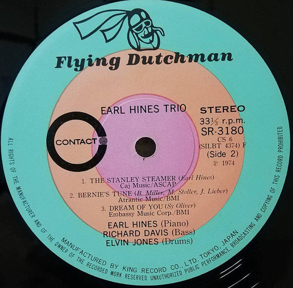 The Earl Hines Trio - Here Comes Earl "Fatha" Hines (Vinyl, LP, Album, Reissue, Stereo) Very Good Plus (VG+) / Very Good (VG)