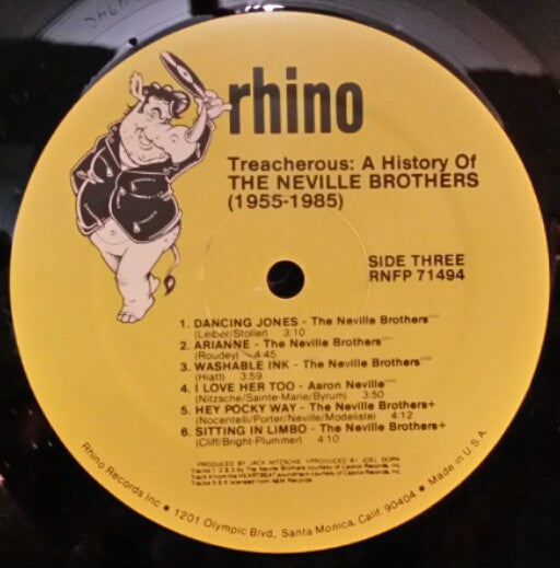 The Neville Brothers - Treacherous: A History Of The Neville Brothers (1955 -1985) (2xVinyl, LP, Compilation) Good Plus (G+) / Very Good (VG)