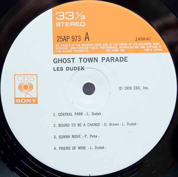 Les Dudek - Ghost Town Parade (Vinyl, LP, Album) Good Plus (G+) / Very Good (VG)