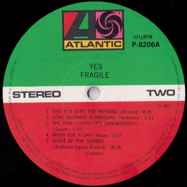 Yes - Fragile (Vinyl, LP, Album, Stereo)