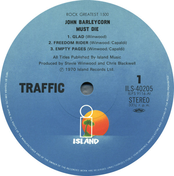 Traffic - John Barleycorn Must Die (Vinyl, LP, Album, Reissue) Very Good Plus (VG+) / Very Good Plus (VG+)