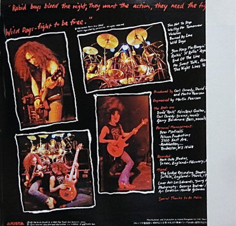 The Rods - Wild Dogs (Vinyl, LP, Album) Very Good Plus (VG+) / Very Good Plus (VG+)