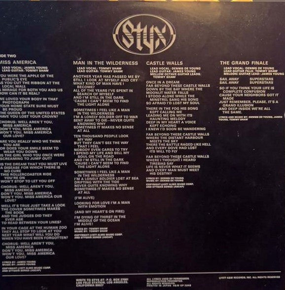 Styx - The Grand Illusion (Vinyl, LP, Album) Very Good Plus (VG+) / Very Good Plus (VG+)