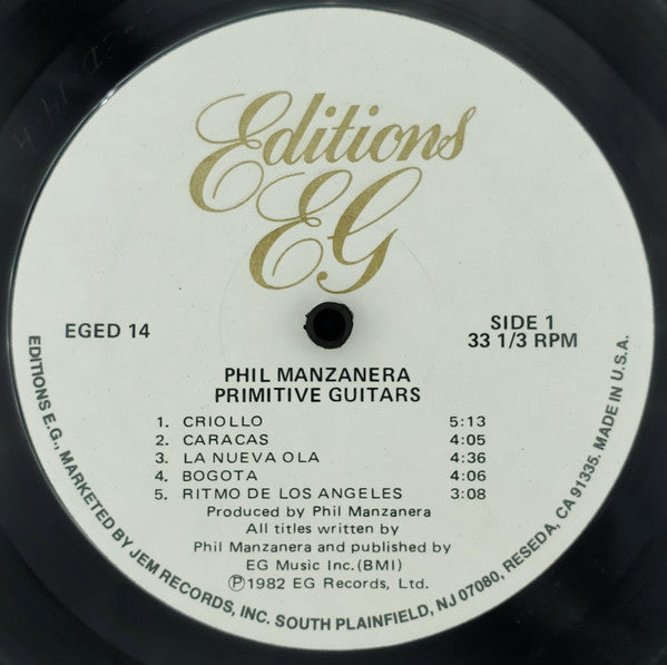 Phil Manzanera - Primitive Guitars (Vinyl, LP, Album) Very Good Plus (VG+) / Good Plus (G+)