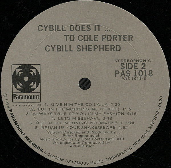 Cybill Shepherd - Cybill Does It... ...To Cole Porter (Vinyl, LP, Album) Very Good (VG) / Good Plus (G+)