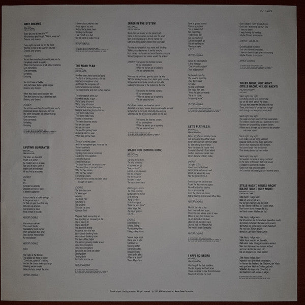 Peter Schilling - Error In The System (Vinyl, LP, Album) Near Mint (NM or M-) / Near Mint (NM or M-)