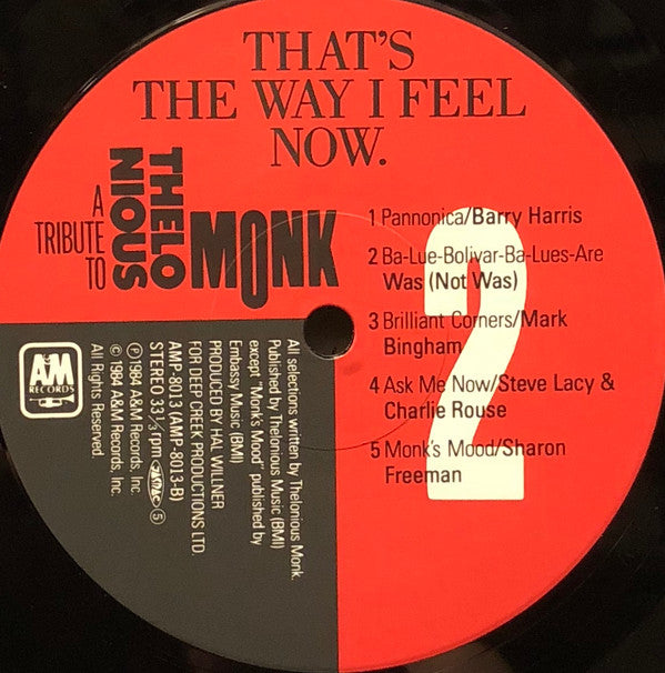 Various - That's The Way I Feel Now - A Tribute To Thelonious Monk ...