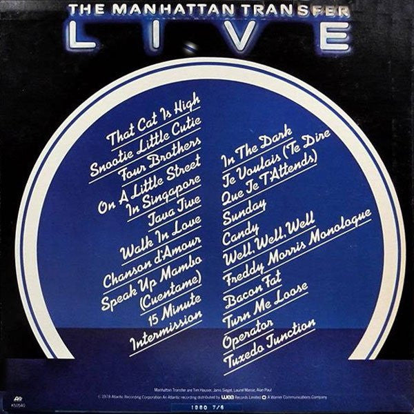 The Manhattan Transfer - Live (Vinyl, LP, Album, Reissue) Very Good Plus (VG+) / Very Good Plus (VG+)
