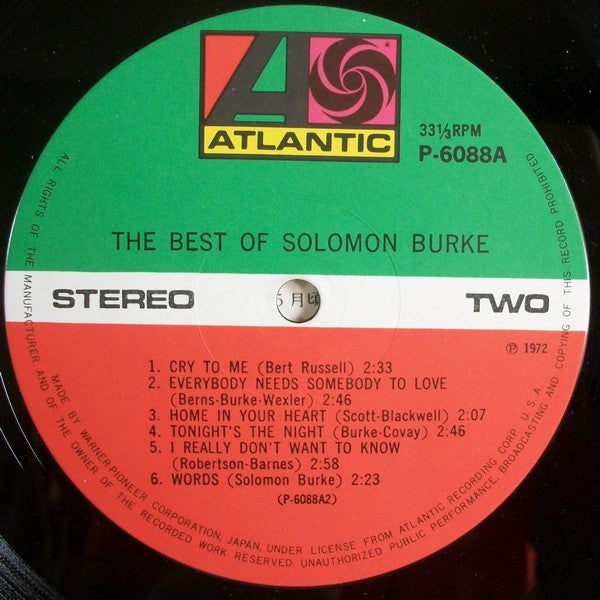 Solomon Burke - The Best Of Solomon Burke (Vinyl, LP, Compilation, Reissue) Very Good Plus (VG+) / Very Good (VG)