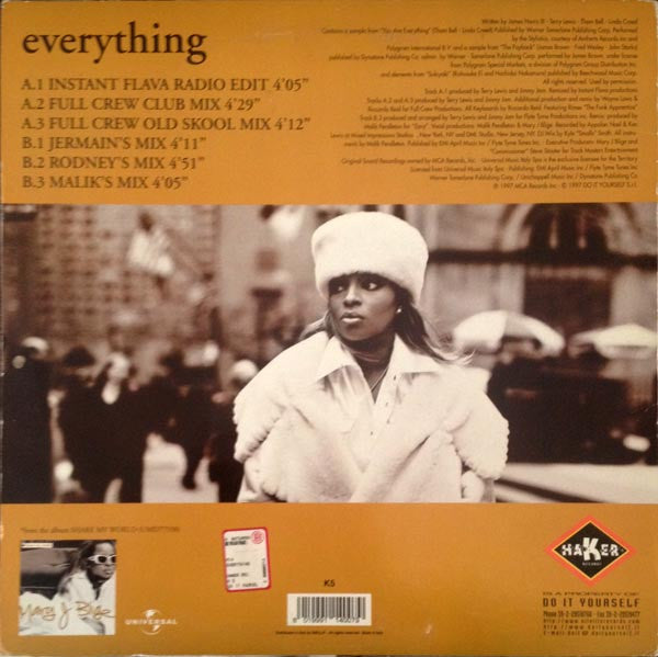 Mary J. Blige - Everything (Vinyl, 12", 33 ⅓ RPM) Very Good (VG) / Very Good Plus (VG+)
