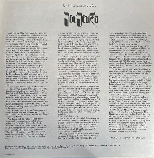 Brian Jones (5) - Brian Jones Presents The Pipes Of Pan At Joujouka (Vinyl, LP, Reissue, Stereo) Very Good Plus (VG+) / Very Good Plus (VG+)