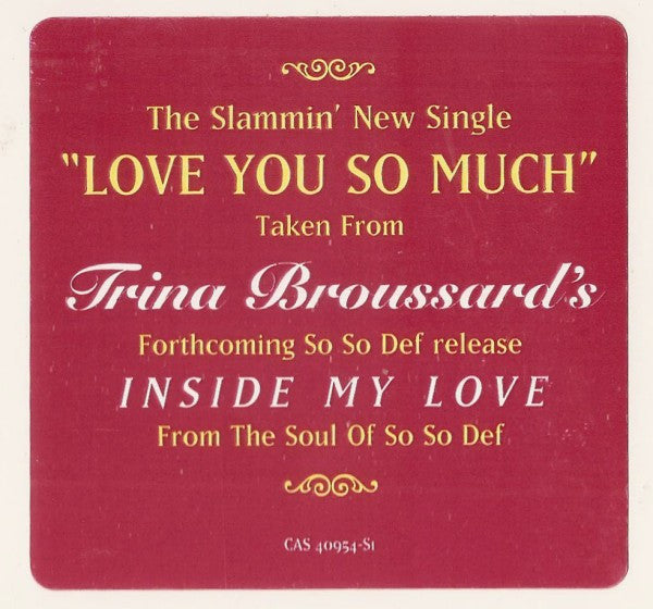 Trina Broussard - Love You So Much (Vinyl, 12", Promo, 33 ⅓ RPM) Very Good Plus (VG+) / Very Good Plus (VG+)