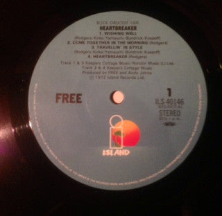 Free - Heartbreaker (Vinyl, LP, Album, Reissue) Very Good Plus (VG+) / Very Good Plus (VG+)