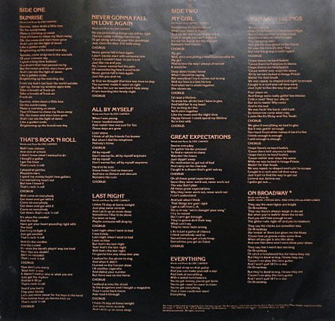 Eric Carmen - Eric Carmen (Vinyl, LP, Album, Reissue, Stereo) Good Plus (G+) / Very Good (VG)
