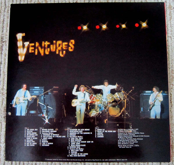 The Ventures - Live In Japan '77 (2xVinyl, LP, Album, Stereo) Good Plus (G+) / Very Good Plus (VG+)