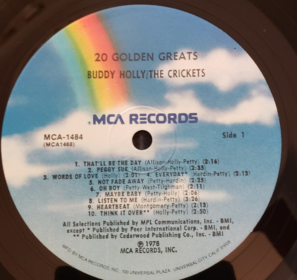 Buddy Holly - 20 Golden Greats (Vinyl, LP, Compilation, Reissue) Very Good (VG) / Very Good Plus (VG+)