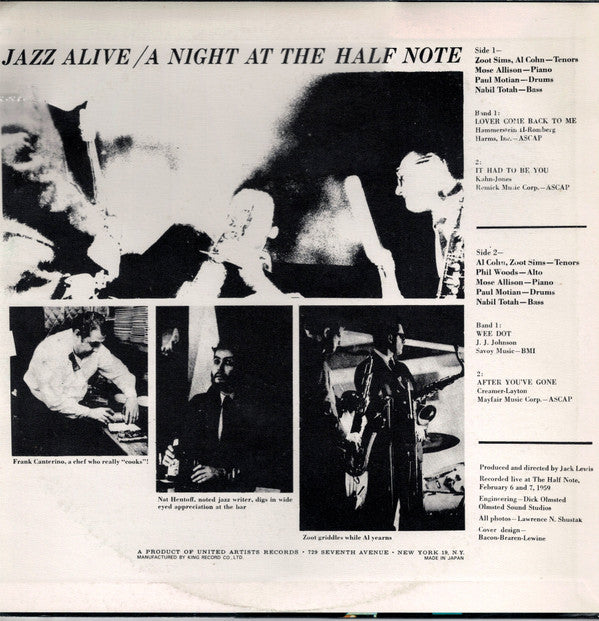 Zoot Sims - Jazz Alive! A Night At The Half Note (Vinyl, LP, Album,...